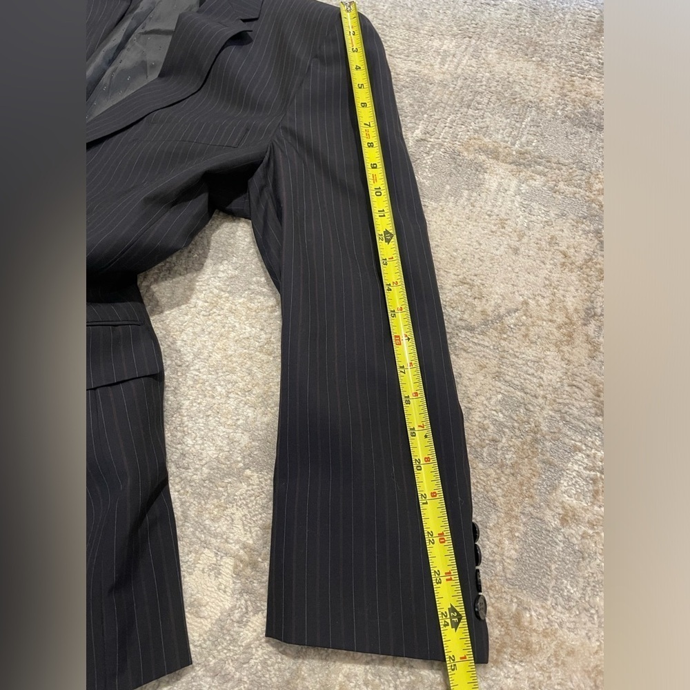 Ezra K Signature Gold Super 120’s Wool Suit Blue Jacket 46L Pants 40L Italy EUC - Picture 13 of 16